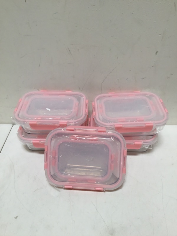 Photo 3 of [10 Pack] Glass Meal Prep Containers, Food Storage Containers with Lids Airtight, Glass Lunch Boxes, Microwave, Oven, Freezer and Dishwasher Safe Pink