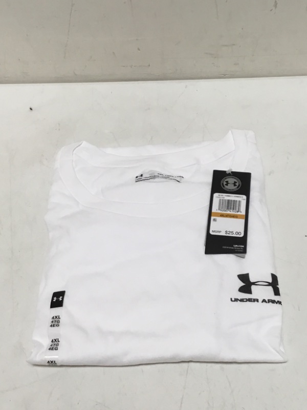 Photo 2 of Under Armour Men's Sportstyle Left Chest Short-sleeve T-shirt Standard 4X-Large White (100)/Black