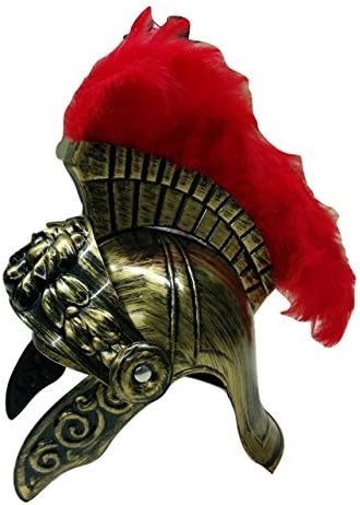Photo 1 of Nicky Bigs Novelties Roman Helmet With Red Feather Plume - Greek Gladiator Costume Helmets - Trojan Legion Helmet, One Size
