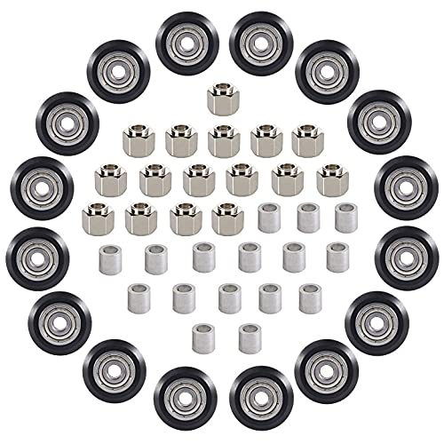 Photo 1 of 48 PCS 3D Printer POM Pulley Wheel Set with Pulley Bearing Included 16 PCS POM Wheel 16 PCS Eccentric Spacer 16 PCS Round Column for Creality Anycubic Anet Series 3D Printer Ender 3
