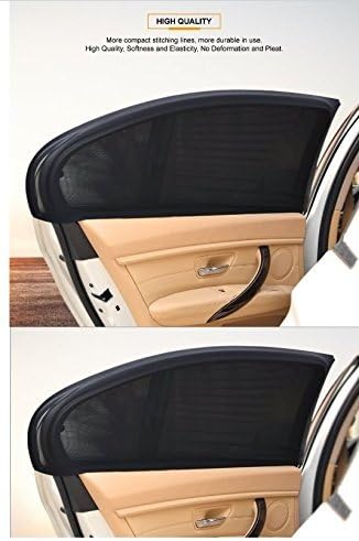 Photo 1 of 2Pcs Car Window Shade for Baby Universal Fit Adjustable Shade Breathable Mesh Car Curtains Window Net Car Rear Door Outdoor Camping Netting (L)
