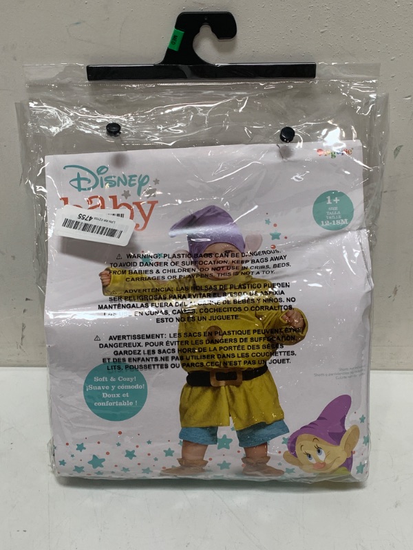 Photo 2 of Dopey Costume for Infants, Official Disney Snow White Themed Costume Outfit, Infant Size (12-18 months)