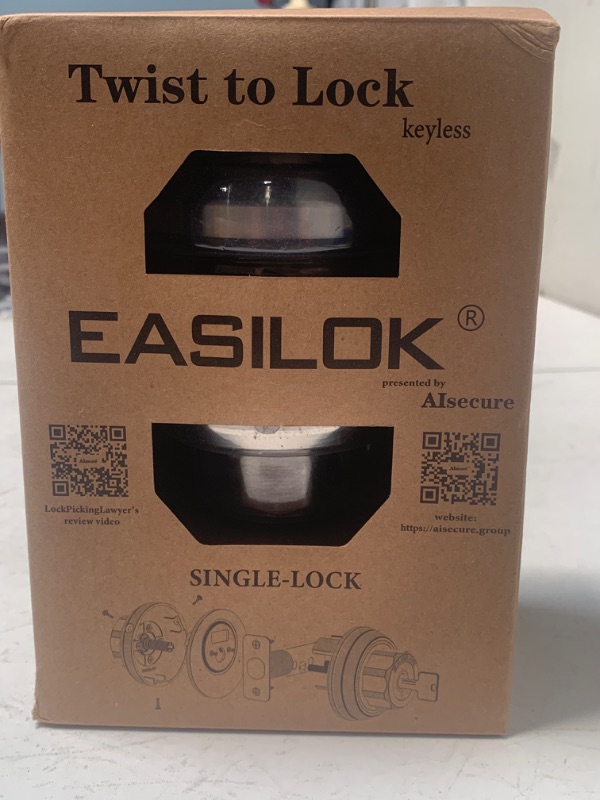 Photo 3 of EASILOK Twist to Lock deadbolt Lock keyless with Anti-Mislock Button,a Night Latch is unpickable on Interior Keeping Front Door Lock Locked as Well Unlocked Status As You Prefer,Single Lock
