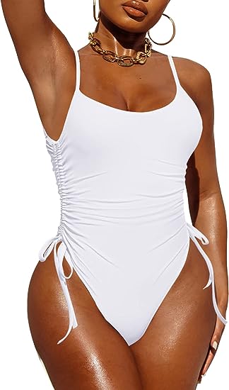 Photo 1 of Pink Queen Womens One Piece Swimsuit Ruched High Cut Tummy Control Bathing Suit (MEDUIM)

