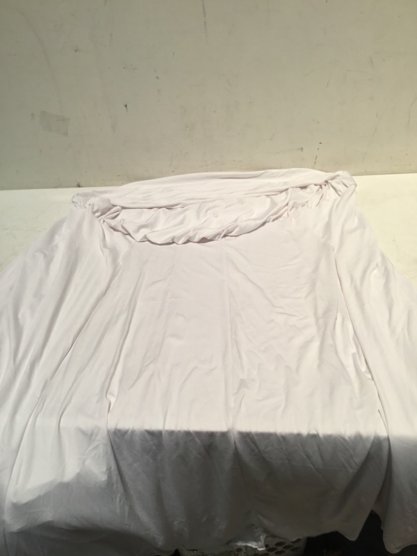Photo 1 of JISEN Cocktail Spandex Fitted Stretchable Elastic Tablecloth 24x43 White
