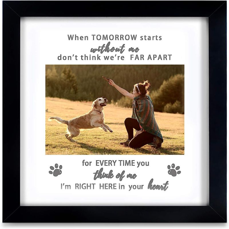 Photo 1 of KCRasan Dog Memorial Picture Frame - Pet Memorial Picture Frame for Pet Loss of Gift - Dog Remembrance Frame Dog or Cat with Sympathy Pet Tribute Keepsake(9x9 memorial frame)
