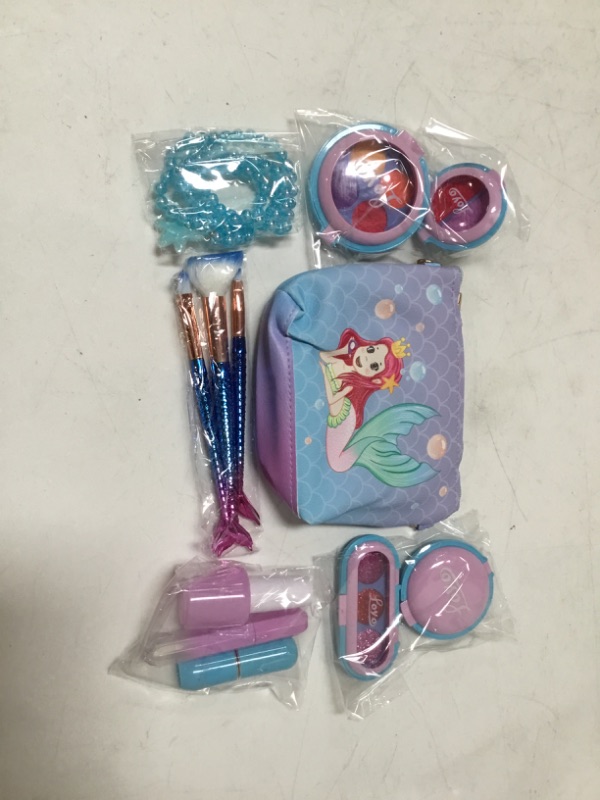 Photo 3 of Loyo Pretend Makeup for Toddlers - Pretend Play Makeup for Little Girls with Mermaid Purse, Fake Makeup Toys Set for Toddler Girls Age 3 4 5 6 Christmas Birthday Gift
