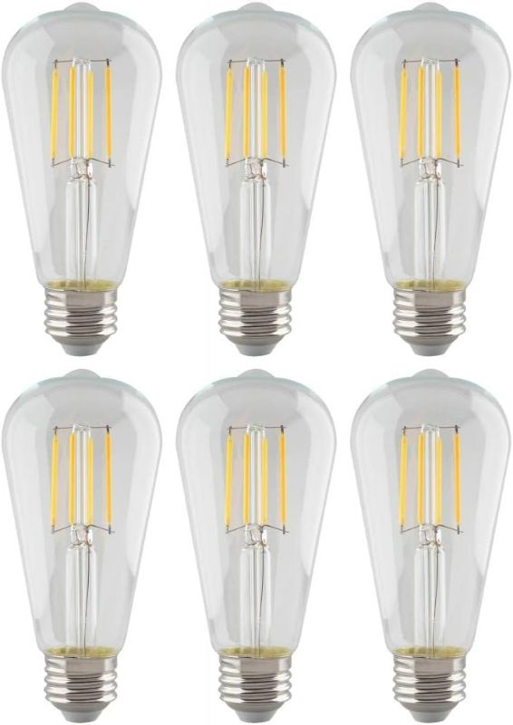 Photo 1 of Satco S8554 5.5 watt ST19 LED; Clear; 2700K; 500 lumens; 120 Volts 6-Pack California Compliant
