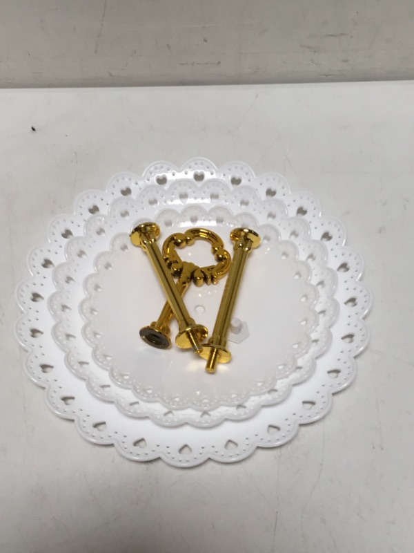 Photo 3 of Cabilock Plastic Platter Wedding Cake Stands Appetizer Tray Cake Display Stand Dessert Display Stand Fruit Plates Dried Fruit Plate Fruit Dish Fruit Tray White Pastry Plate Dessert Table
