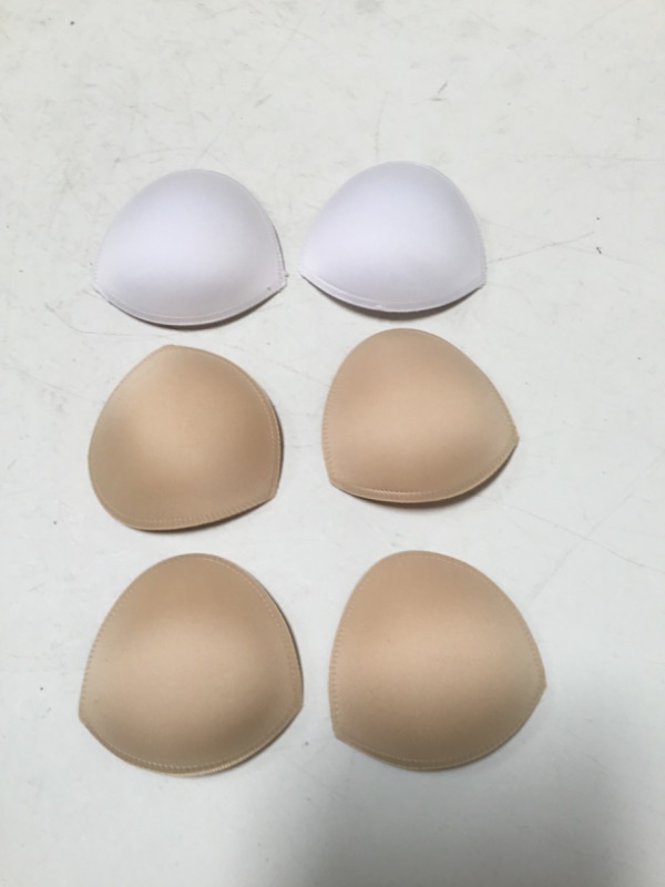 Photo 1 of TopBine Removable Bra Pads Inserts,Sport Bra Cups Inserts, Push Up Breast Enhancers Inserts for Women's Bikini And Swimsuit
 (WHITE&TAN PADS)