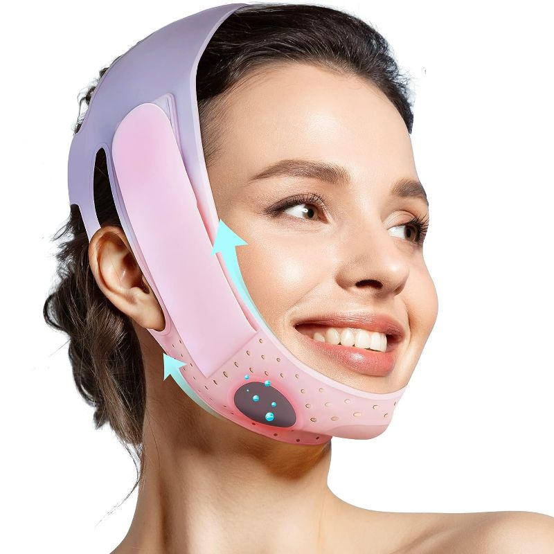Photo 1 of JUSRON Double Chin Reducer V Line Face Lifting Tape Face Strap, Soft Silicone Chin Strap Face Shaper to Removing Double Chin for Women and Men
