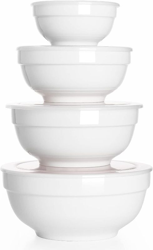 Photo 1 of DOWAN Ceramic Bowls with Lids, Serving Bowls with Lids, Food Storage Container, Porcelain Prep Bowl Set, Versatile Bowls for Kitchen, 64/42/22/12 Ounce, Set of 4
