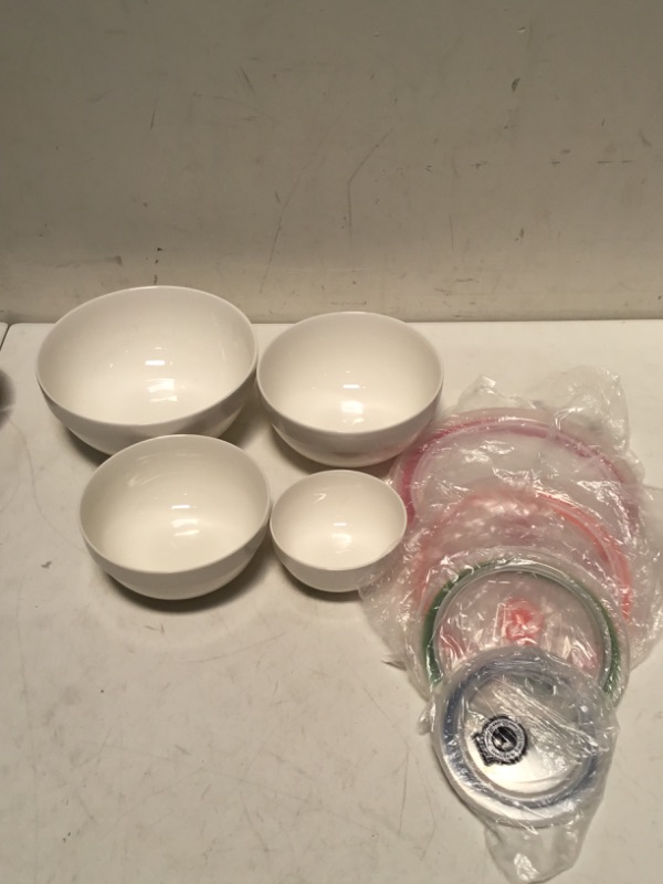 Photo 1 of DOWAN Ceramic Bowls with Lids, Serving Bowls with Lids, Food Storage Container, Porcelain Prep Bowl Set, Versatile Bowls for Kitchen, 64/42/22/12 Ounce, Set of 4
