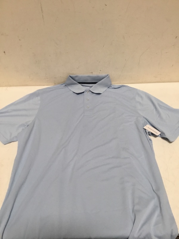 Photo 2 of Amazon Essentials Men's Regular-Fit Quick-Dry Golf Polo Shirt (Available in Big & Tall) Recycled Polyester Light Blue XX-Large Big Tall