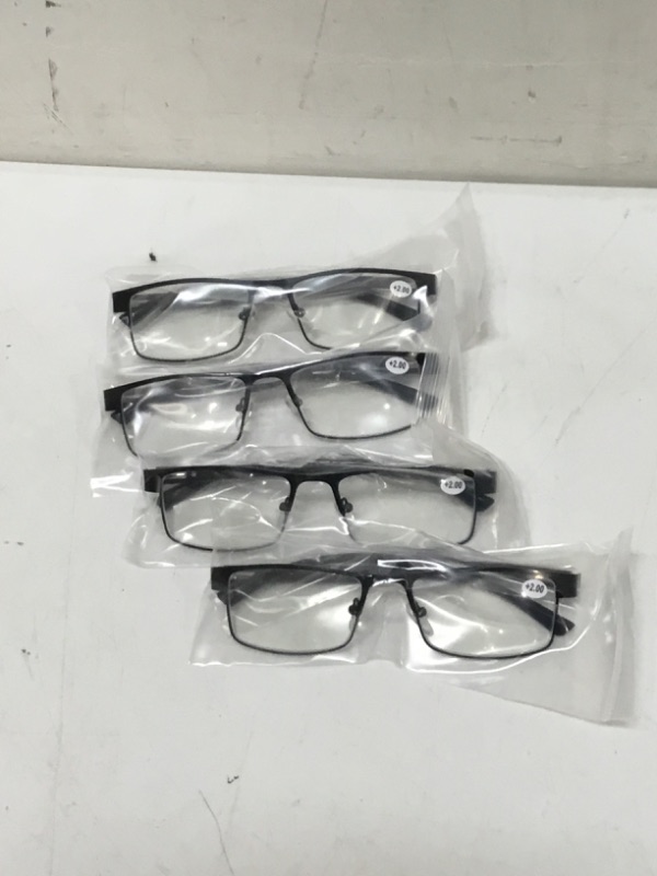 Photo 1 of 4Pairs Mens Rectangular Blue Light Blocking Reading Glasses Spring Hinge Readers +2.00