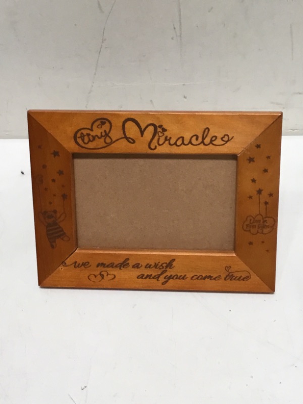 Photo 1 of tiny miracle we made a wish and you came true brown picture frame