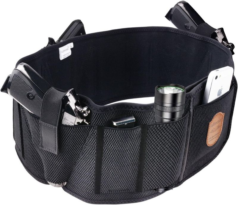 Photo 1 of Concealed Carry Holster,Fullmosa Mi Belly Band Holster for Handgun, Hand Gun, Pistol, Waistband IWB Holster with 4 Mag Pouches fit Glock,Ruger,SIG SAUER
