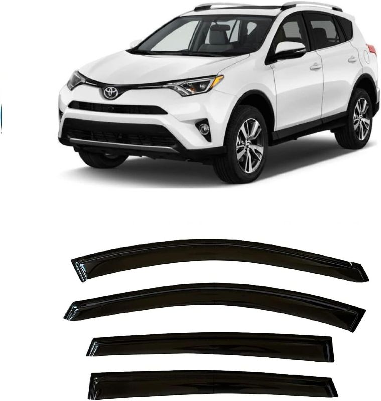 Photo 1 of Black Tinted Side Window Deflector Visors Rain Guards for Toyota RAV4 2013 – 2018 LE XLE SE Limited Platinum 2014 2015 2016 2017
