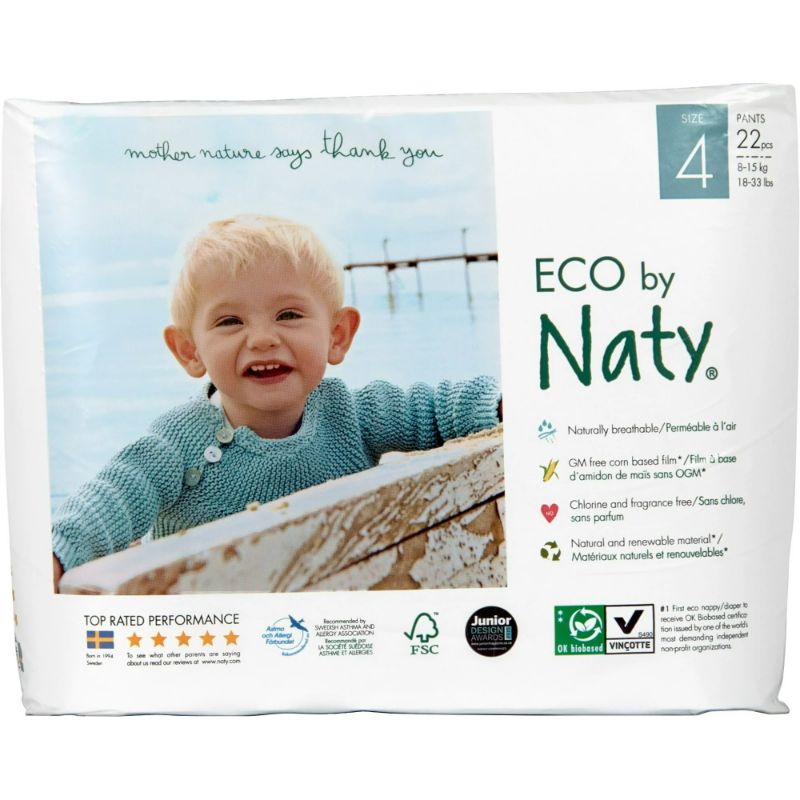 Photo 1 of Eco by Naty Baby Diapers - Plant-Based Eco-Friendly Diapers, Great for Baby Sensitive Skin and Helps Prevent Leaking (Size 4, 21 Count)
