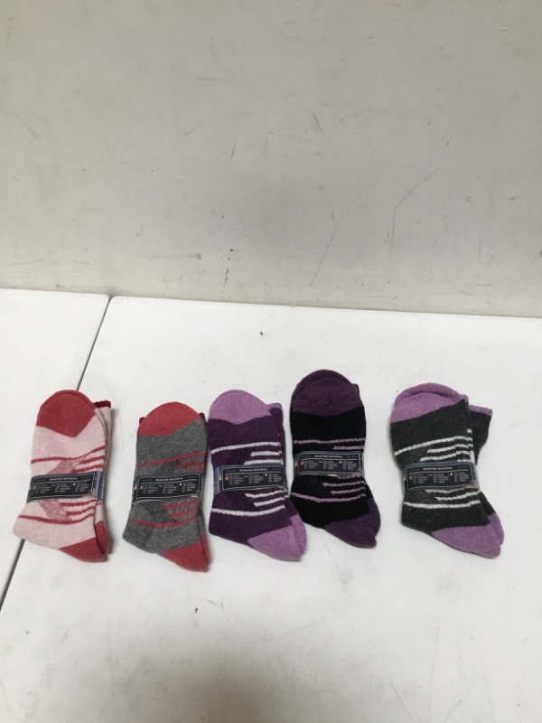 Photo 2 of wool socks Hiking Walking Socks, Multi-pack Outdoor Recreation Socks Wicking Cushion Crew Socks (5pairs)