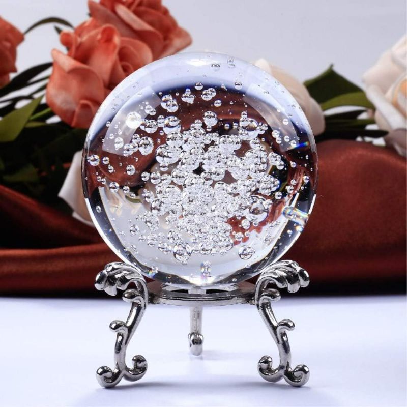 Photo 1 of Crystal Glass Round Fountain Bubble Ball Statue Home Decoration Holiday Party Office Decoration Craft Gift (6cm)
