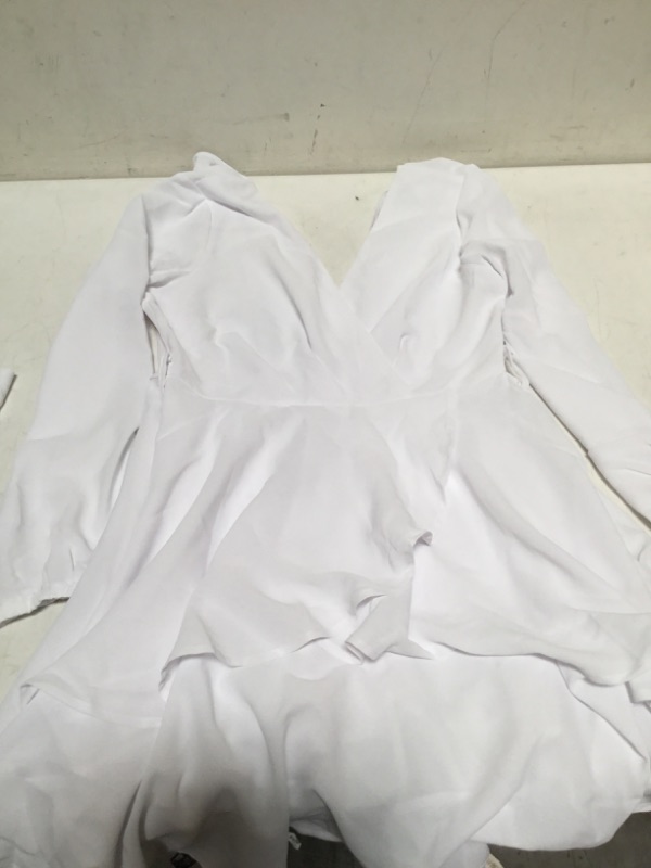 Photo 2 of ALLEGRACE Plus Size Dress Women Sexy Casual Long Sleeve Ruffle Wrap Swing Mini Dresses 
