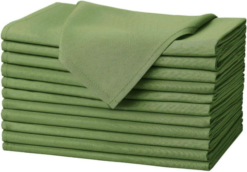 Photo 1 of Talvania Cloth Dinner Napkins - 12 Pack Luxuriously Soft & Hotel Quality Cotton Napkins, Brilliant Fabric Napkins (18” X 18”) Perfect for Events, Hotel & Home Use (Olive Green)
