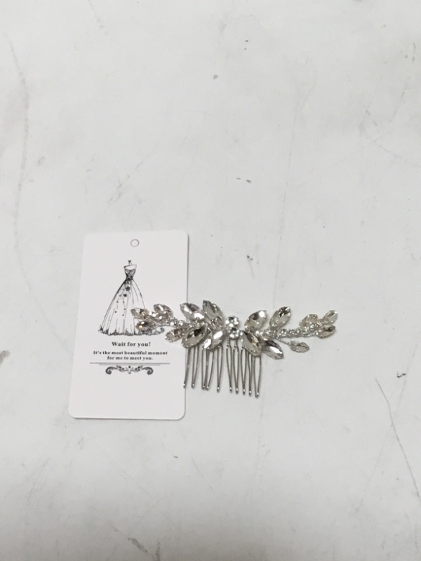 Photo 2 of CanB Wedding Hair Comb Bridal Hair Accessories Crystal Headpieces Jewelry for Brides and Bridemaids (Silver)
