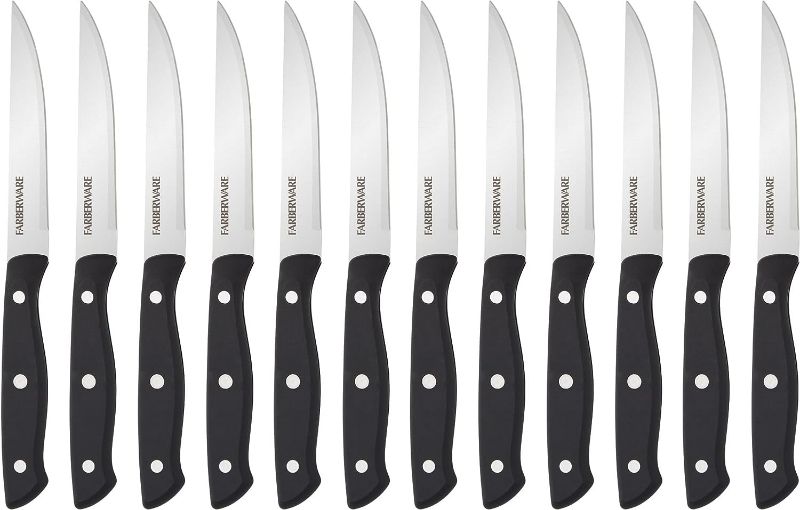 Photo 1 of Farberware Triple Riveted Steak Knife Set, 12 Piece, Black
