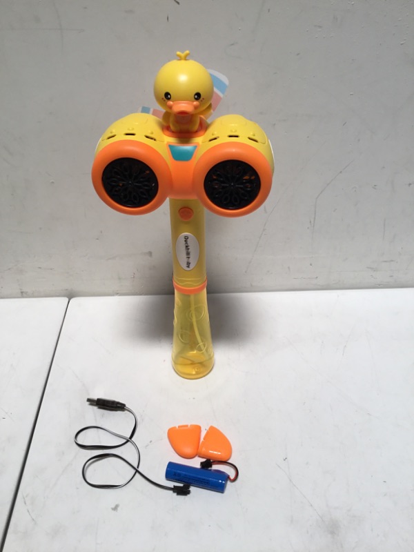 Photo 1 of Bubble Machine Gun with Bubble Refill Solution, Bubble Guns with Lights for Bubble Blaster Party Favors, Bubbles for Kids Outdoors Activity, Easter, Birthday, Wedding Party