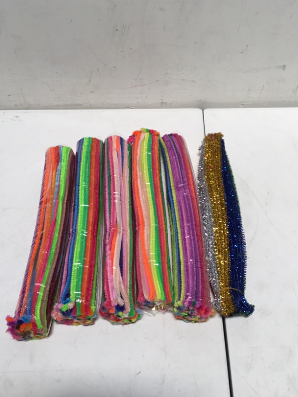 Photo 1 of multi color DIY Craft Stick Glitter Chenille Stems 6 piece