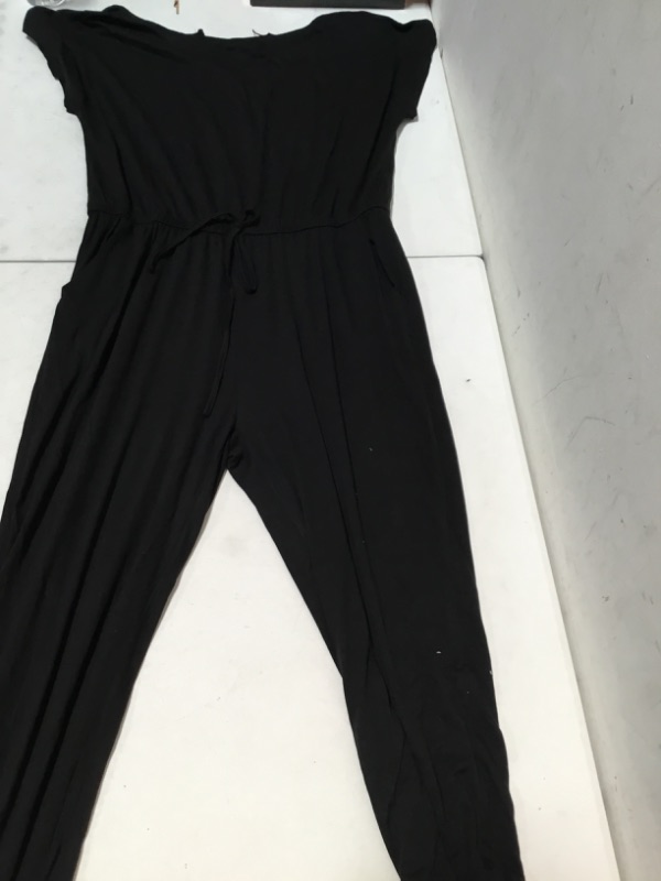 Photo 1 of Summer Casual Long Rompers Short Sleeve Solid black Jumpsuit