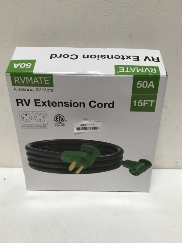 Photo 2 of RVMATE 50 Amp 15 Feet RV/EV Extension Cord, Easy Plug in Handle, 14-50P to 14-50R with LED Indicator, ETL Listed, Come w/Storage Bag and Plastic Strap 15FT STANDARD 50A