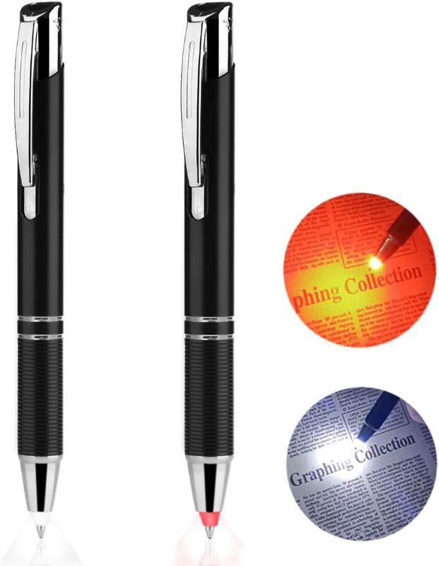 Photo 1 of Penyeah Led Pen Light, Pen with Light,Lighted Tip Pen Light for Nurses, LED Lighted Pen for Writing in The Dark - 2pack (Red Light and White Light)
