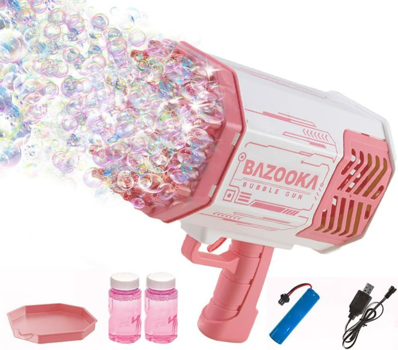 Photo 1 of Bubble Gun Machine Automatic 69 Hole Bubble Blaster Gun Blower for Kids Toy Outdoor Indoor Birthday Wedding Party
