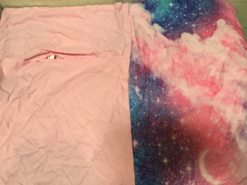 Photo 1 of 2 pc Queen Size Kids galaxy pink pillowcase