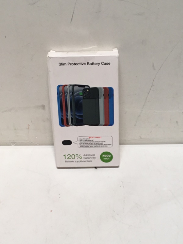 Photo 1 of Battery Case for iPhone 12/12 Pro, Enhanced 7000mAh Ultra Thin Portable Protective Smart Charging Case Compatible with iPhone 12/12 Pro (6.1 inch) Rechargeable Extended Battery Charger Case