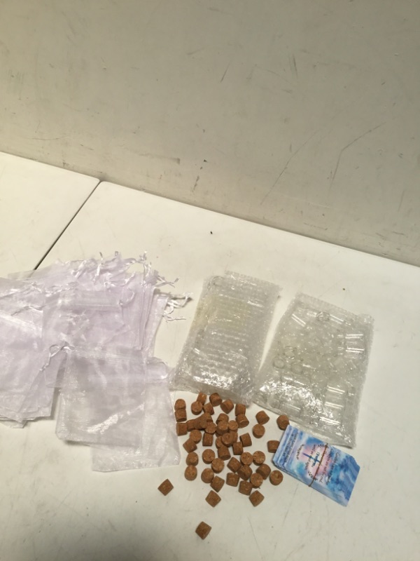 Photo 1 of 50 Sets Funeral Favors Set 50 Pcs Celebration of Life Prayer Cards for Memorial 50 Pcs Seeds Glass Bottles with Cork Stopper 50 Pcs Organza Bags for Funeral Bereavement Loss of Loved One, No Seeds