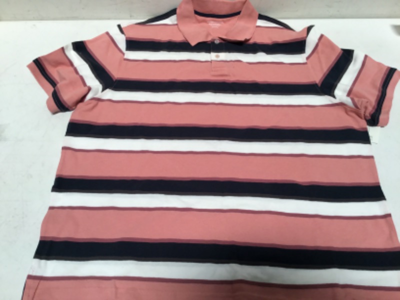 Photo 2 of Amazon Essentials Men's Regular-Fit Cotton Pique Polo Shirt (Available in Big & Tall) XX-Large Pink Stripe