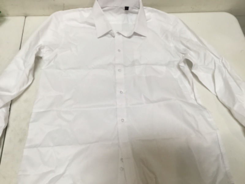 Photo 2 of FOCUSSEXY Men's Dress Shirt Long Sleeve Button Down T-shirt Tops Casual Regular Fit Shirts Long Sleeve Shirt, White (LARGE)