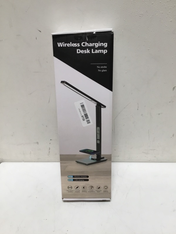 Photo 2 of LED Desk Lamp, Desk Lamp with Wireless Charger, Suitable for Home, Office Dimmable Desk Lamp, with USB Charging Port, Built-in Clock, Calendar, Thermometer and Automatic Timing Reading Desk Lamp.
