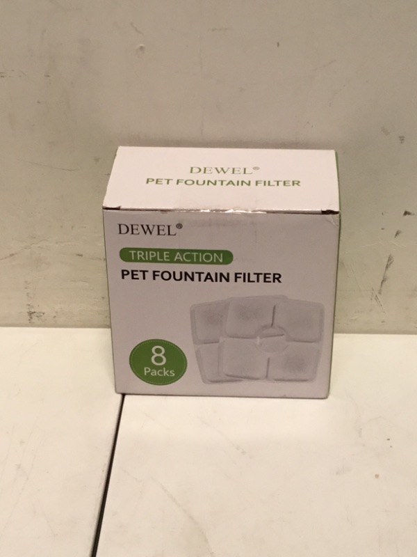 Photo 2 of Cat Fountain Filter Replacement, Cat Water Filters with Three Stage Filtration System for 84oz/ 2.5L Automatic Pet Fountain Dog Water Dispenser, 8 Packs
