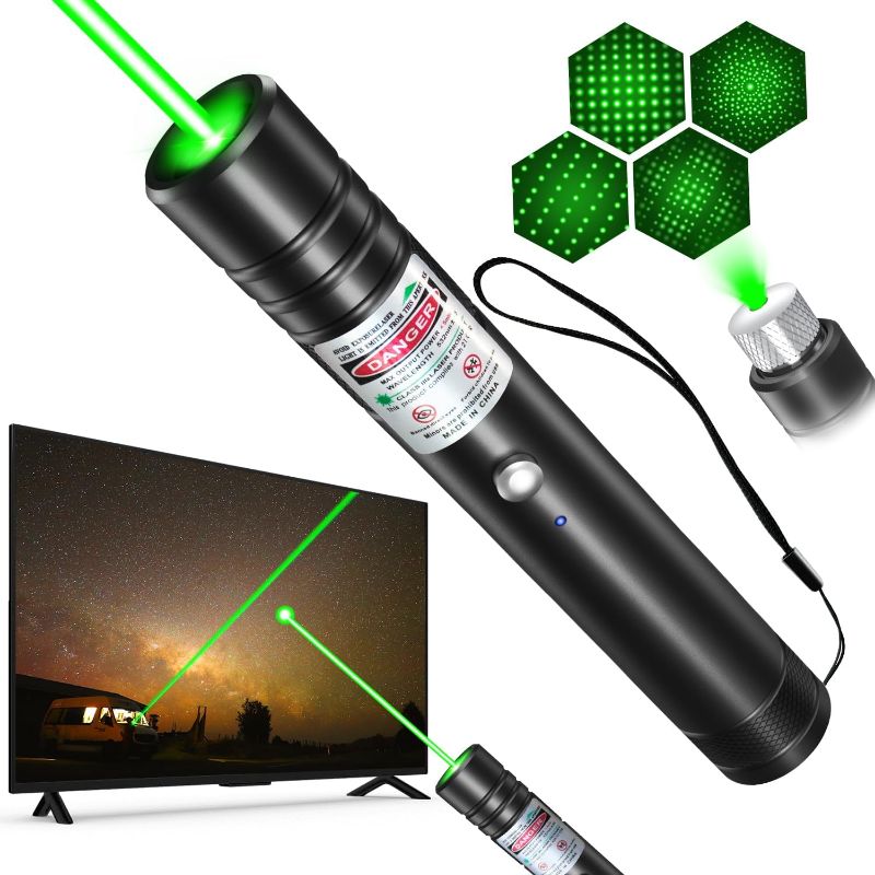 Photo 1 of [Professional] Rechargeable Green Light Flashlight Long Distance Range for TV/LED/LCD Screens Tactical Flashlights Presentation Office/Outdoors/Astronomic/Construction [001]