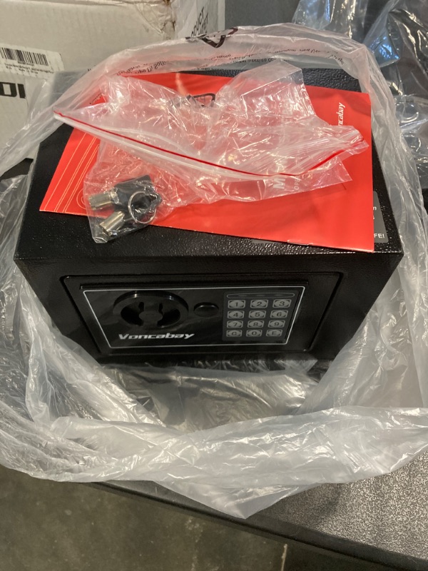 Photo 1 of Voncabay Money Safe Box for Home with Sensor Light & Fireproof Money Bag for Cash Safe, Security Safe Box for Money Safe with Keys & Pass Code, Lock Box Fireproof Safe with Digital Keypad