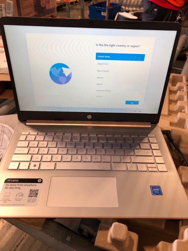 Photo 5 of *** missing 32 GB Usb*** HP 2022 Stream 14" HD BrightView Laptop, Intel Celeron N4120, 4GB RAM, 64GB SSD, Intel HD Graphics, 720p Webcam, 1 Year Office 365, Gold, Win 11,