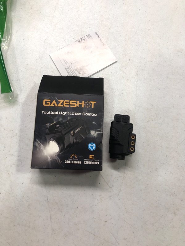 Photo 2 of ***no charging cord*** GAZESHOT Mini 700 Lumens Pistol Light Laser Combo Weapon Light Tactical Flashlights, Magnetic USB Rechargeable with Red Beam Sight and Strobe Mode for GL Glock and Picatinny Rail