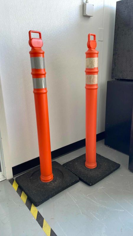 Photo 2 of TWO TRAFFIC GUIDE CONES H50”