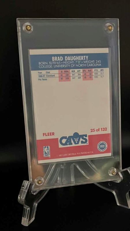 Photo 2 of 1986 BRAD DAUGHERTY FLEER ROOKIE CARD 25