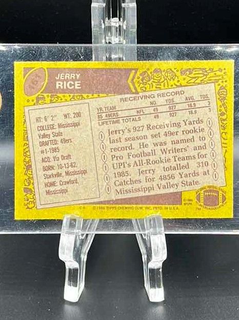 Photo 2 of 1986 JERRY RICE TOPPS ROOKIE CARD 161