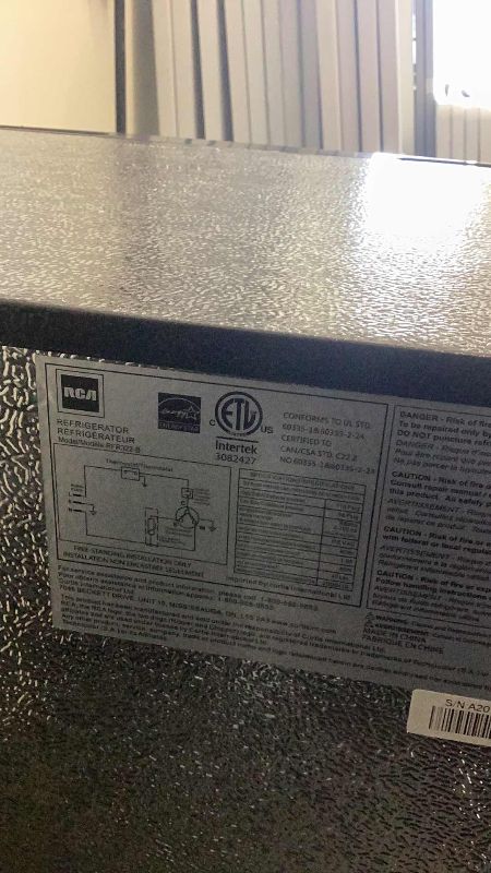 Photo 1 of RCA MINI REFRIGERATOR 18” X 17” H 32”